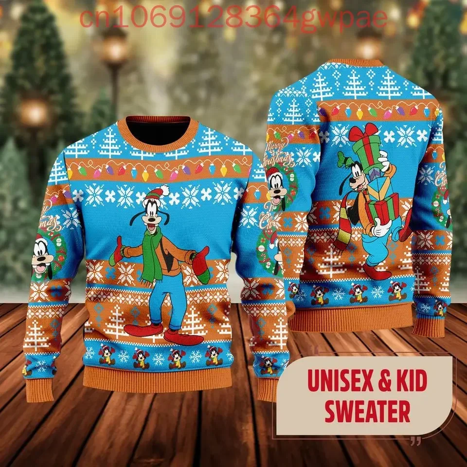 Уродливый свитер Disney Goofy мужской и женский 3d топы уродливый рождественский аниме