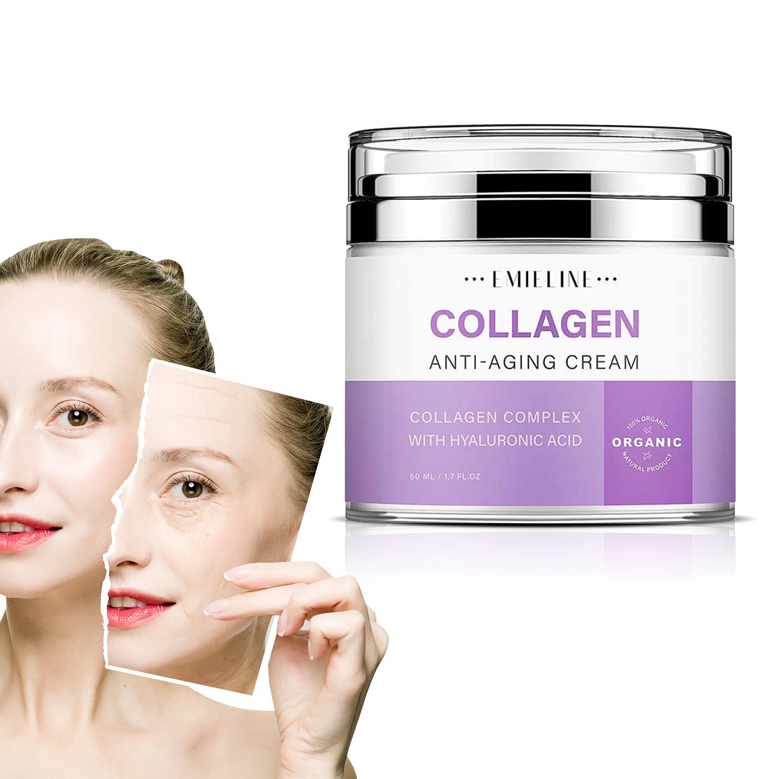 

Collagen Face Cream Moisturizer Collagen Cream Hyaluronic Acid Cream Lotion for Women Skin Tightening Firming Care 50 Grams
