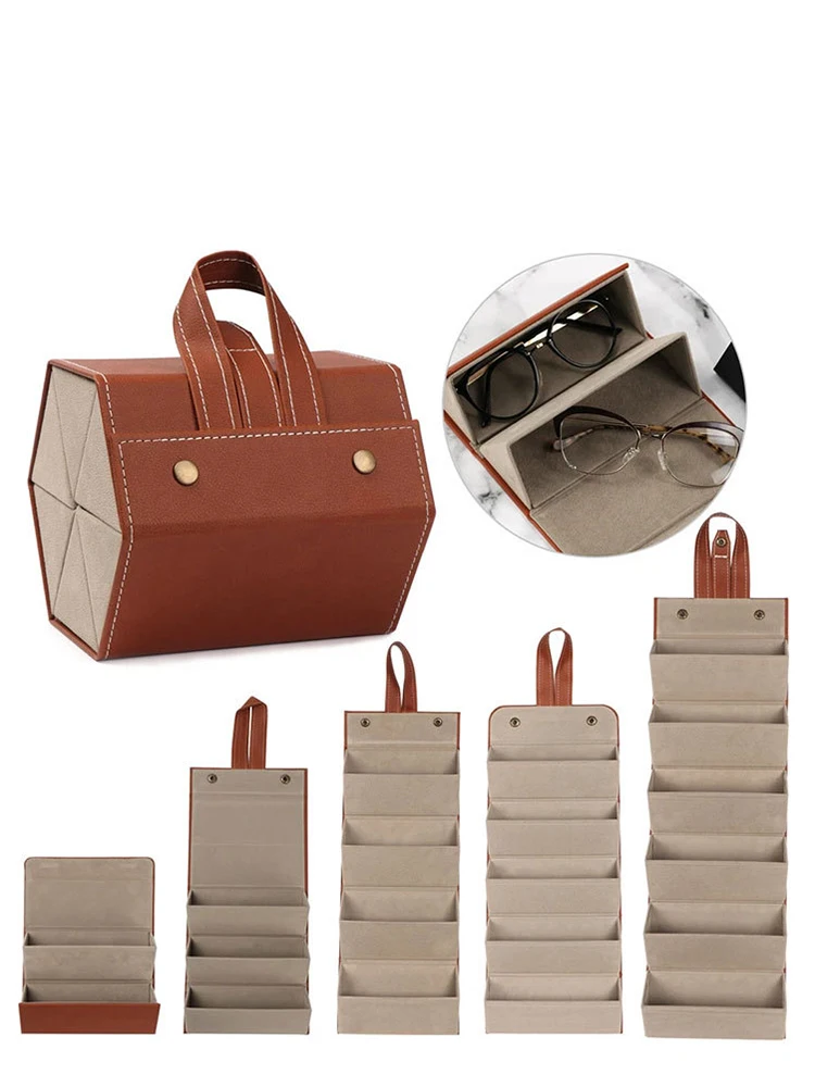 

Складной органайзер для очков, из экокожи, 2/3/4/6 отделений