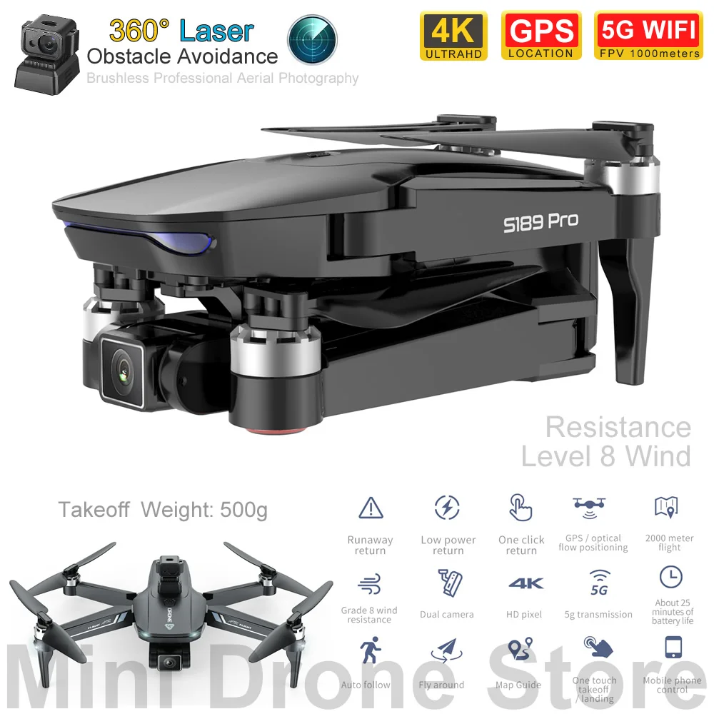 Дрон Радиоуправляемый бесщеточный с GPS-Навигатором и двойной камерой