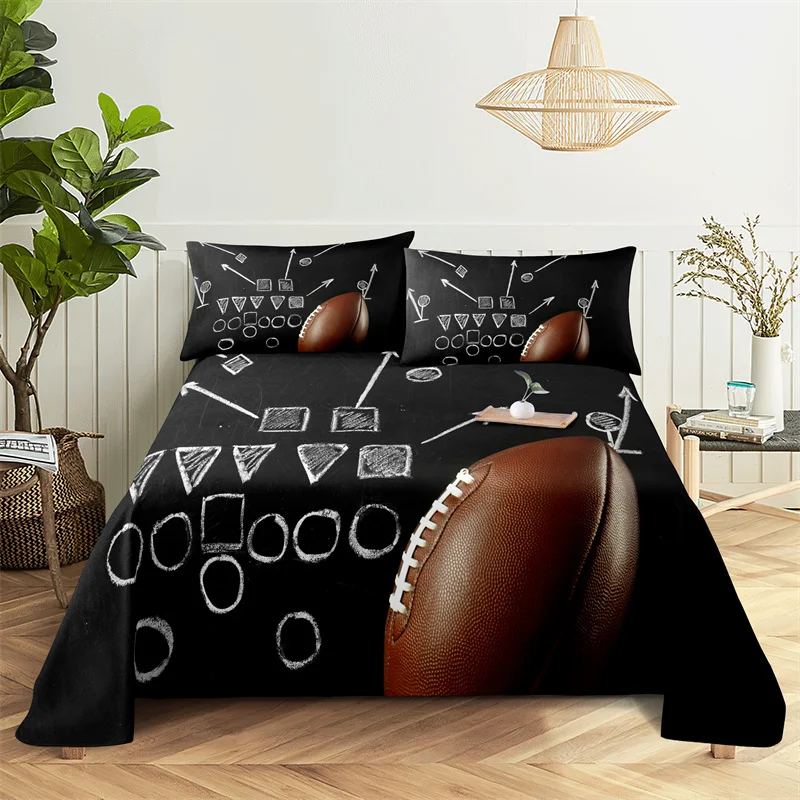 

Athletic Sports Bedding Sheet Home Digital Printing Polyester Bed Flat Sheet With Pillowcase Print Bed Sheet