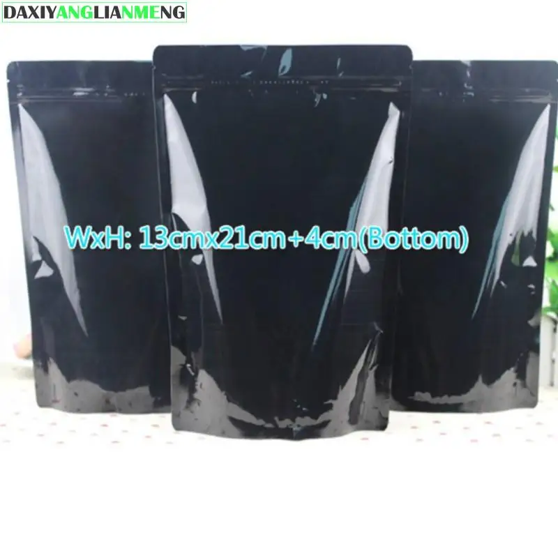 

Мешок 13 см x 21 см + 4 см (нижний черный 270 микрофон 50 шт. Wxh пластик Bopp Pp Pe Pet Ppe Eva Pvc, матовый алюминий