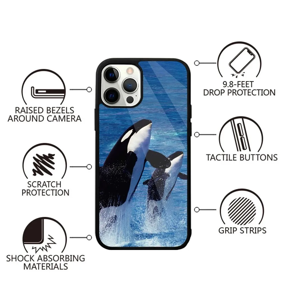 Чехол для телефона Killer Whale Orca с сильным магнитом IPhone 15 14 13 Pro Max Plus 11 12 Мини