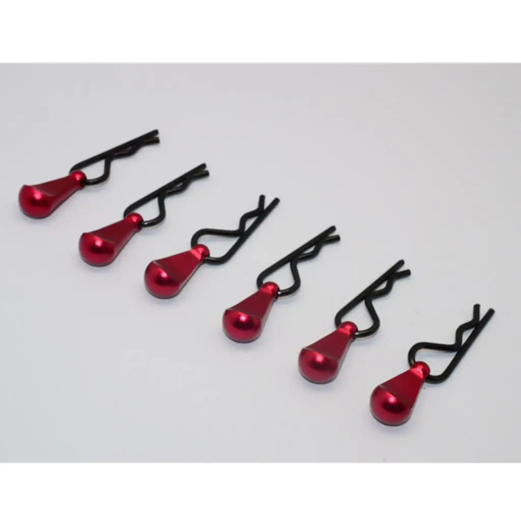 6x Metal Body Clip R-Pin with Pull Tab for 1:16 1:18 1:24 1:28 RC Model Car