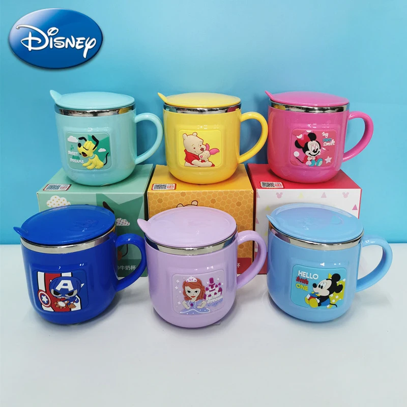 

Disney Cup Cartoon Mickey Minnie Mouse Stainless Steel Drink Water Milk Cup Mugs Anime Figure Winnie Kid Drinking Cup Coffee Mug