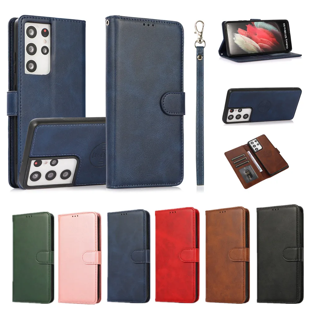 

Wallet Phone Case for Samsung Galaxy S22 S21 Ultra S20FE S8 S9 Plus S10E Note 9 10 20 Fundas 2 in1 Detachable Magnetic Car Cover