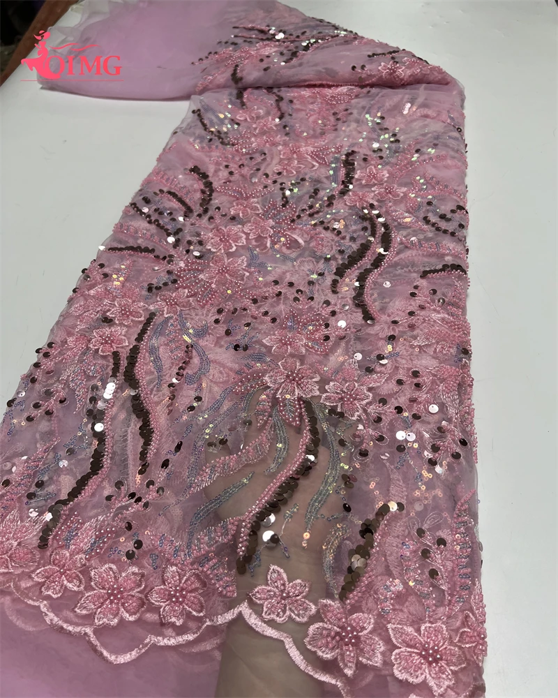 

OIMG последние африканские блестки кружевная ткань 2023 Высокое качество Французский тюль кружевной материал для нигерийских свадебных платьев шитье 5 ярдов