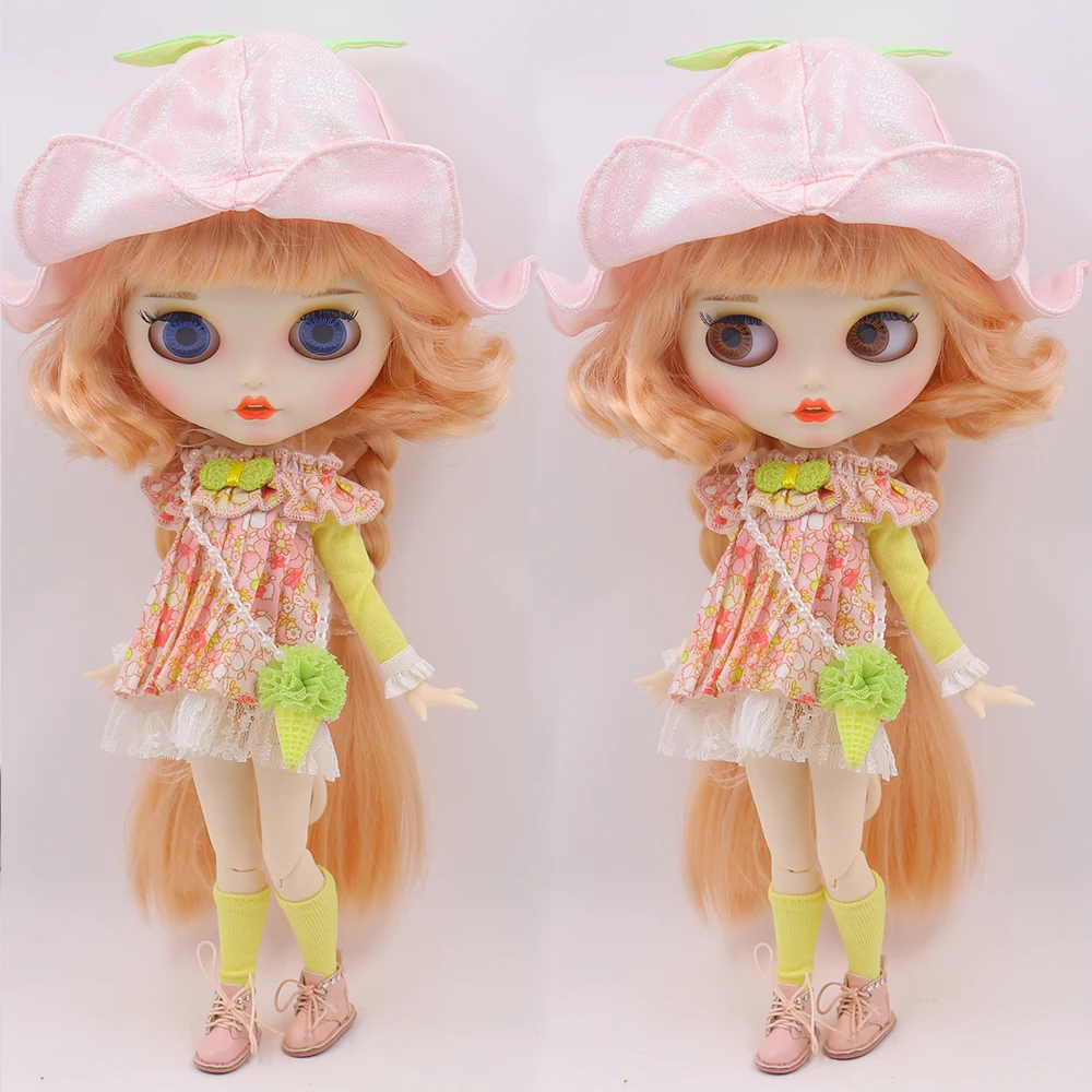 ICY DBS Blyth Doll 1/6 bjd joint body doll White Skin Matte Face Jellyfish Hair Style Including Clothes Shoes Hand 30cm Toy
