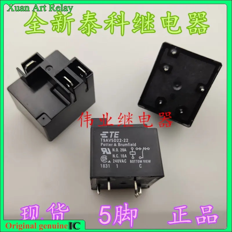

Оригинальное реле 1 шт./лот, 100% оригинальное реле: совершенно новое реле T9AV5D22-22 22 в, 5 контактов