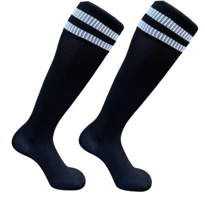 Football Socks Male High Help Sports Socks Thin -the-knee Socks Students Training Adults Two Poles Stripe Stockings Soccer Socks