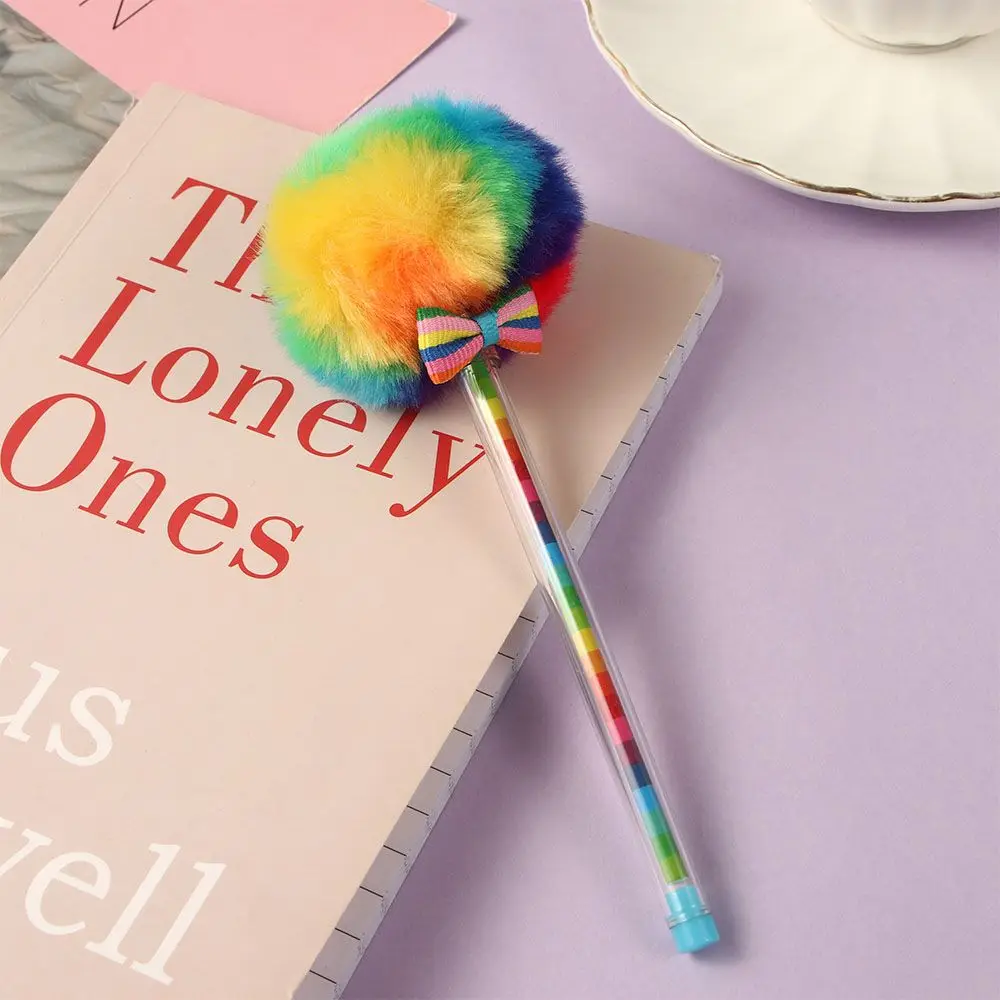1 шт. с пушистым шариком креативные цветные канцелярские гелевые ручки