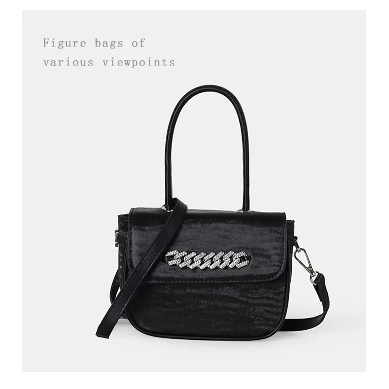 

Осенне-зимние новые роскошные дизайнерские сумки с цепочкой высокого качества и стразами, сумка-мессенджер через плечо, портативная малень...