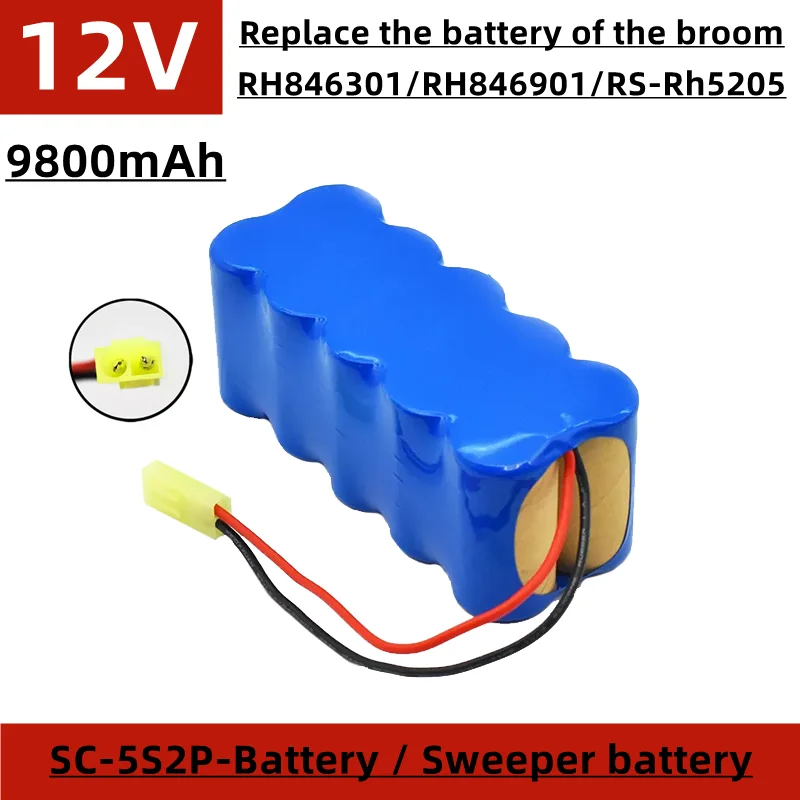 

12V vacuum cleaner cleaning robot replacement battery, 9800mAh, SC battery combination, applicable to RH5488 RH846301, etc