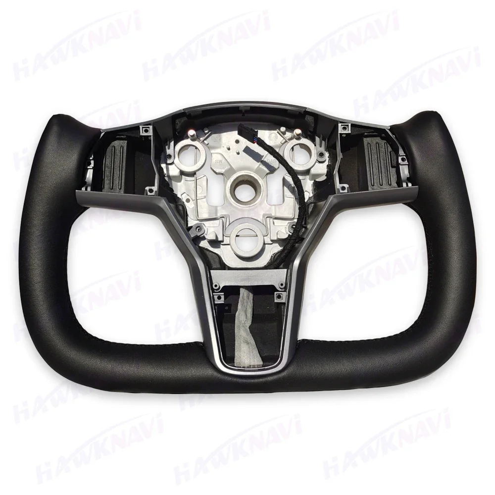 Hawknavi 350 мм руль с колюком для Tesla Model 3 Y модифицированный гоночный стиль кожа белый