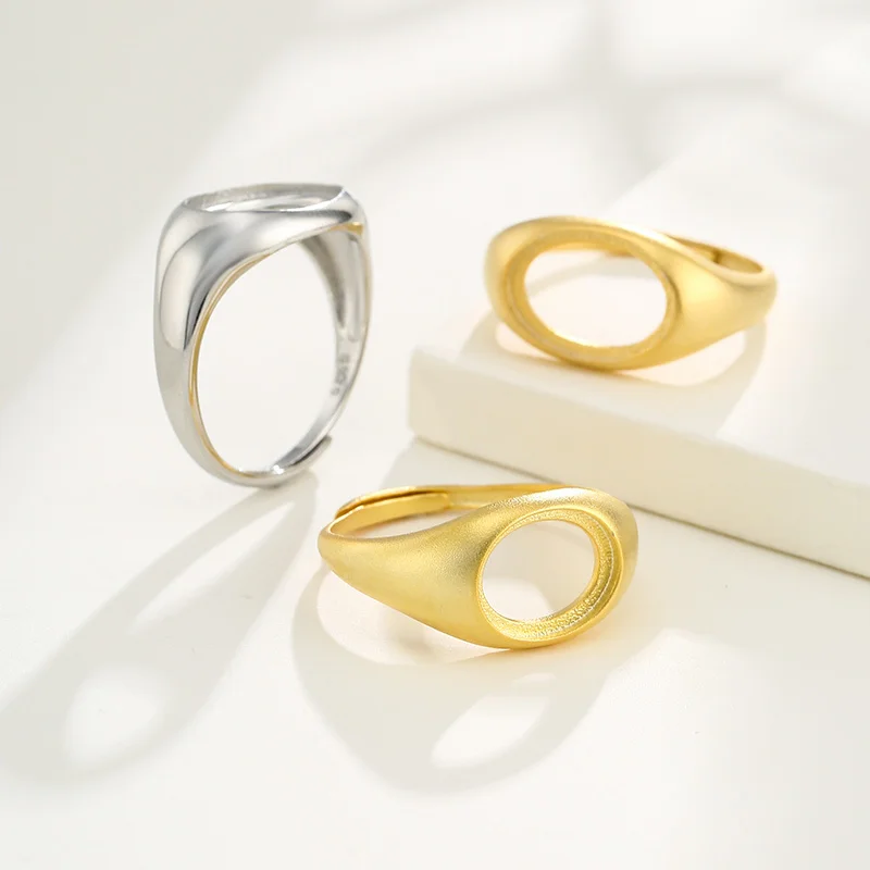 

925 Sterling Silver Ring Empty Holder Honey Wax Ring Female Amber Ring Holder 10 * 15 12 * 16 Ring Holder 8 * 10