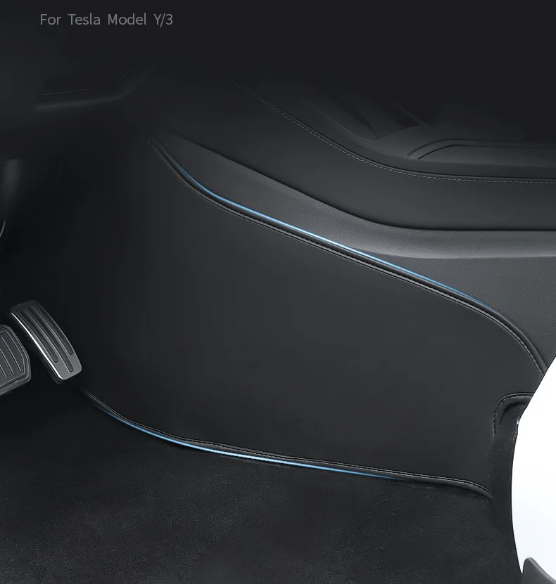 

For Tesla Model 3 Model Y Car Central Control Side Defense Kick Pad Protective Foot Pad Interior Accessories Decoration Trim