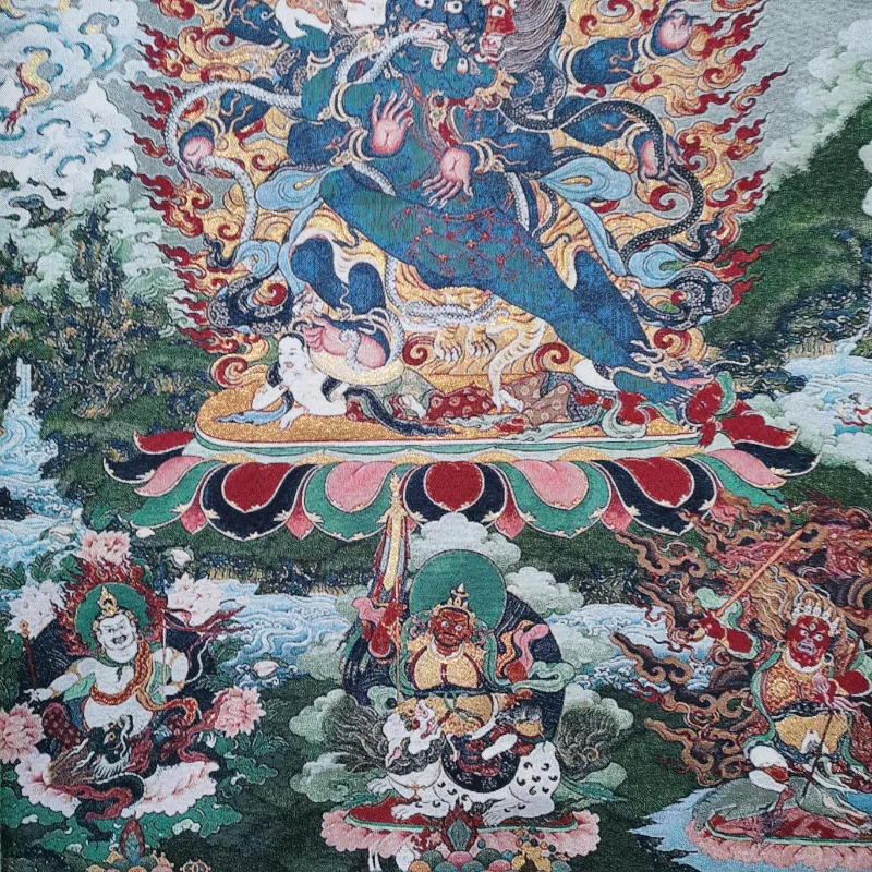 Тибетский вышитый шелковый ковер буддистского танка "Ваджрапани Чана Дордже" размером 36 дюймов для медитации и украшения дома.