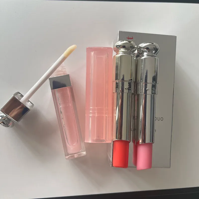 

1sets=2pcs Gloss Moisturizing Color Changing Lipstick Natural Lipgloss Lasting Lines Plumping Serum Lip Oil