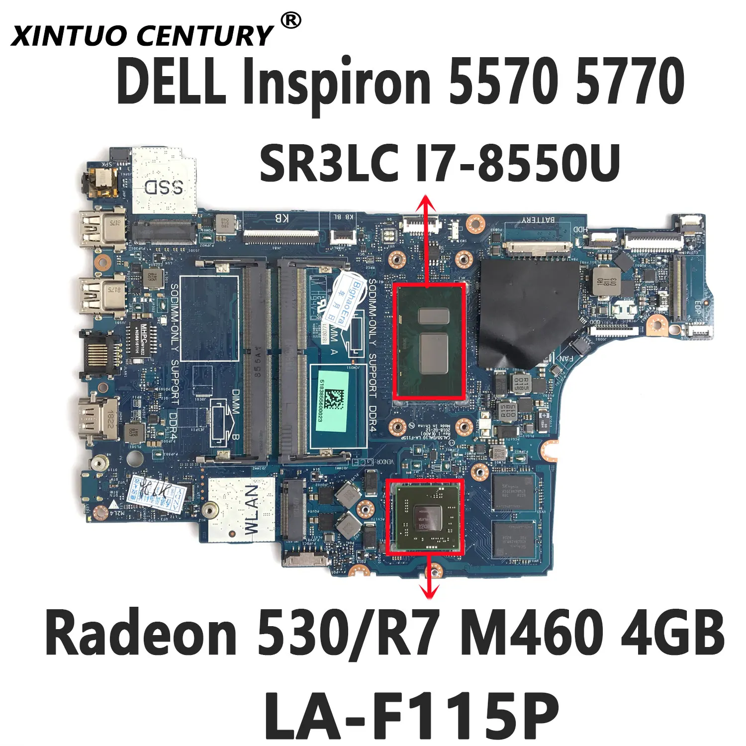 

CN-0Y8YF0 Y8YF0 for DELL Inspiron 5570 5770 Motherboard CAL50/DAL10 LA-F115P I7-8550U Radeon 530/R7 M460 4GB 100% Tested