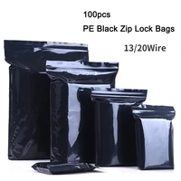 100pcs pe black zip lock bags food medical drug packaging bag thickening dense bag opaque pull bone plastic packaging bag