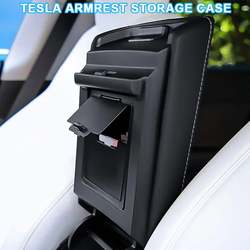 

Органайзер для центральной консоли Tesla Model Y, подлокотник, скрытый ящик для хранения Tesla Model 3, автомобильный аксессуар, автомобильный подлоко...