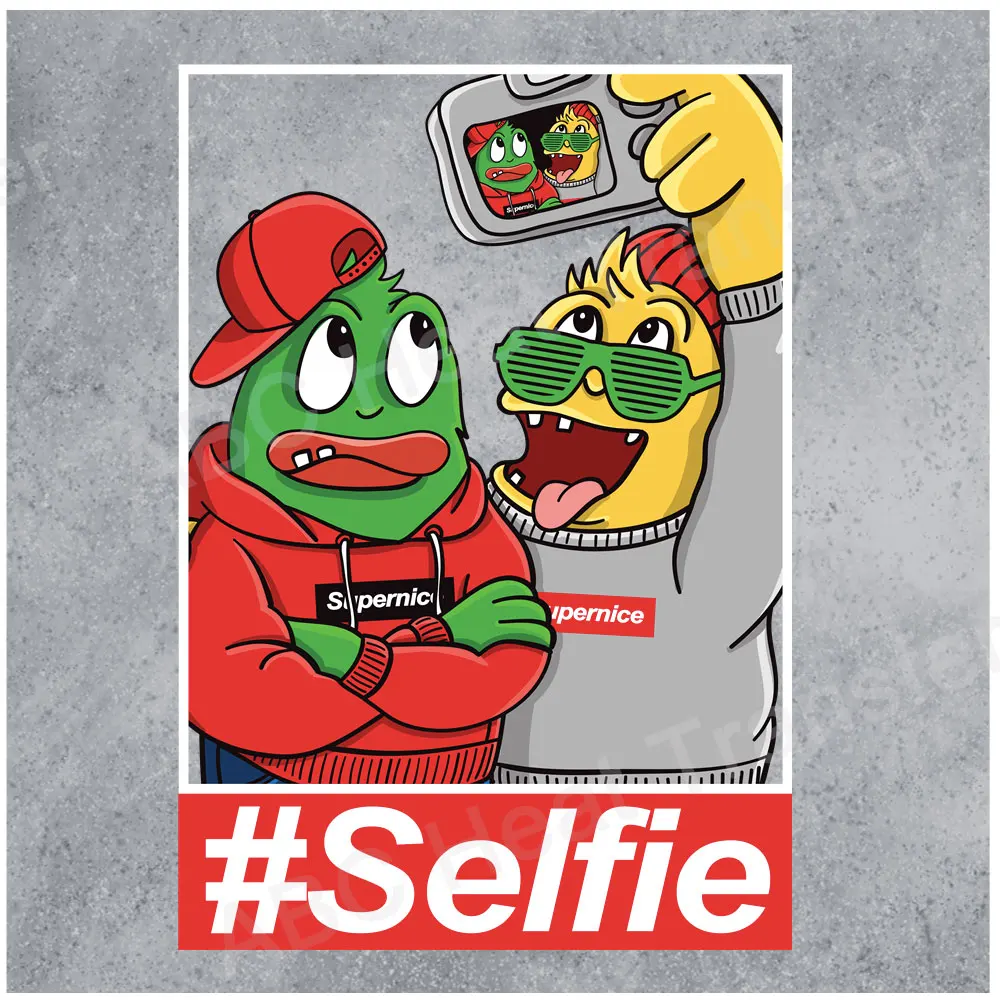 

Funny Take A Picture Patches Iron on Transfers Animal Patch Heat Press Stickers Print for Children's Clothing Diy Appliques