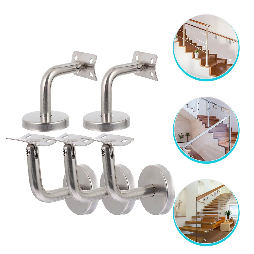 5 Pcs Wall Mounted Handrail Railing Support Bracket Shelving Brackets Wood Interior Accessories