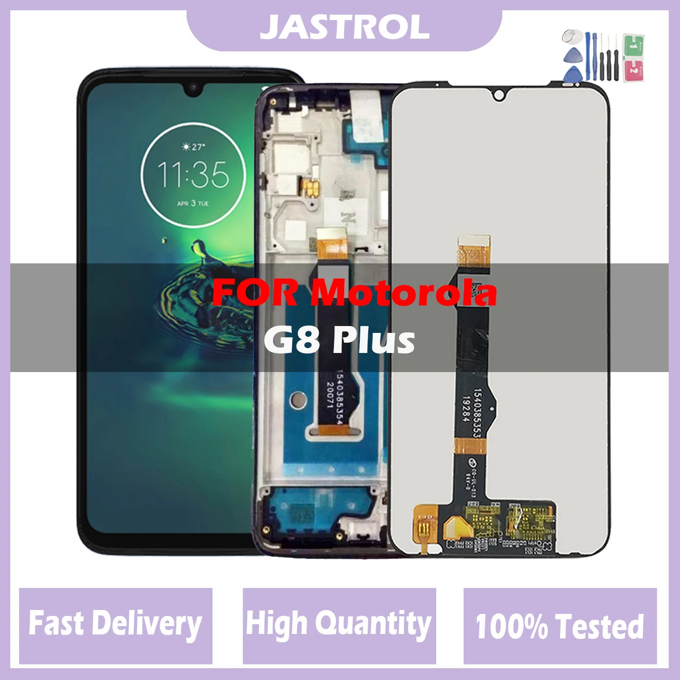 ЖК-дисплей 6,3 дюйма для Motorola Moto G8 Plus, ЖК-дисплей с сенсорным экраном и дигитайзером в сборе, замена для дисплея G8Plus + рамка XT2019-1 2 LCD