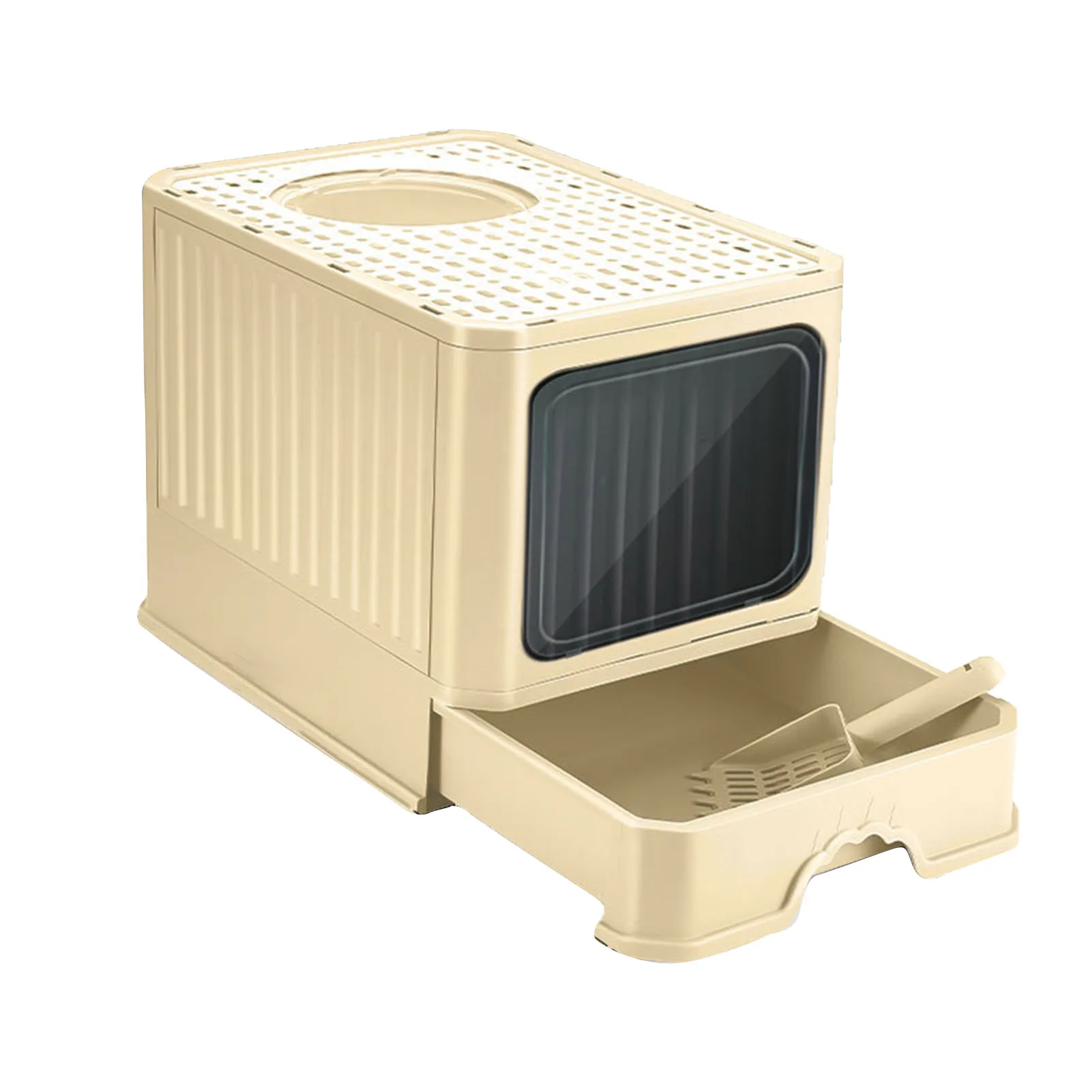 

Foldable Cat Litter Box Foldable Cat Litter Pan Top Entry Kitten Litter Box With Scoop Drawer Design Easy To Clean