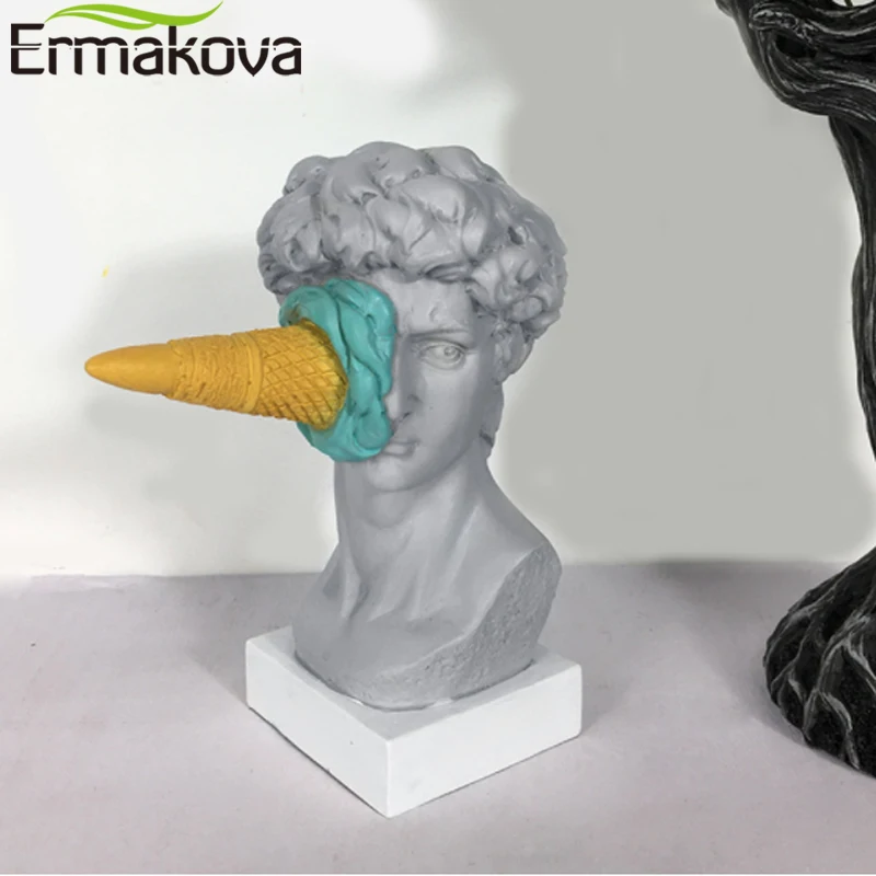 Estatua de David de helado para decoración del hogar, escultura de busto de cabeza de resina, Mini arte abstracto moderno, boceto, adornos de escritorio, regalos