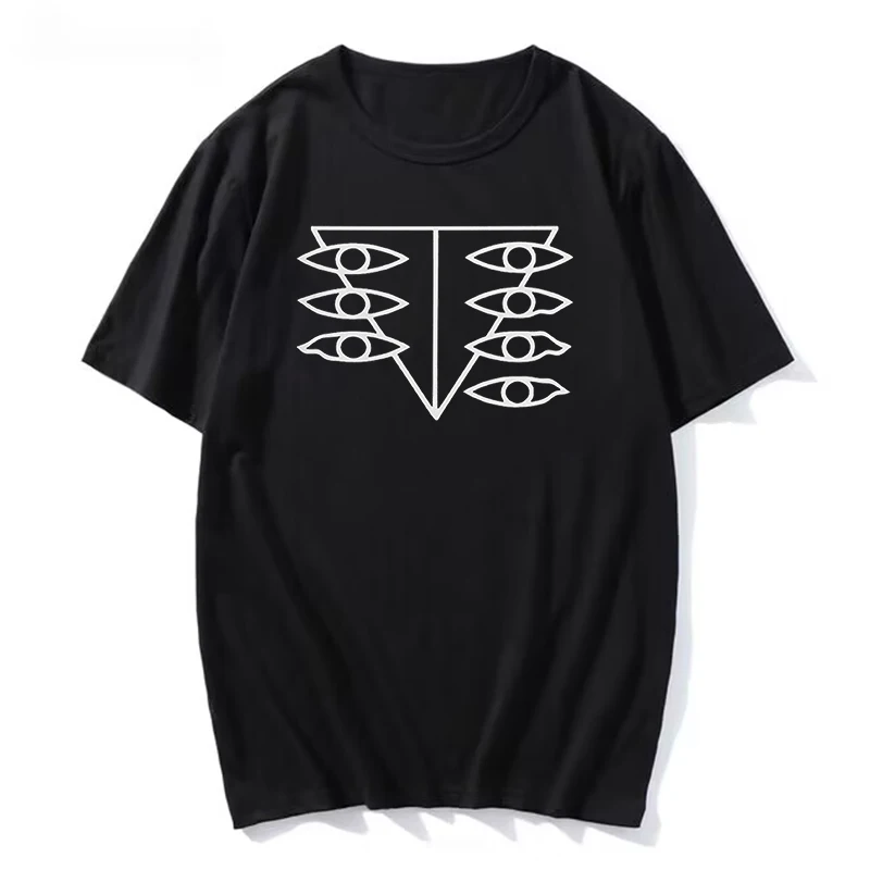 

2023 printed black shirt casual cotton T-shirt geometric graphics cartoon summer men's large T-shirt comfortable retro