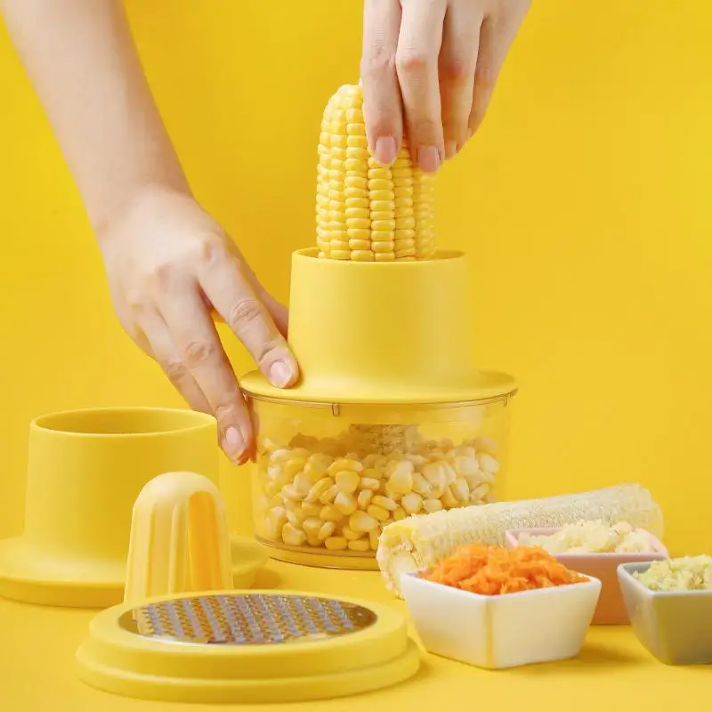 

LOYLOV Stainless Steel Corn Peeler Household Corn Thresher Multi-Functional Corn Planer To Grind Minced Garlic Kitchen Gadgets