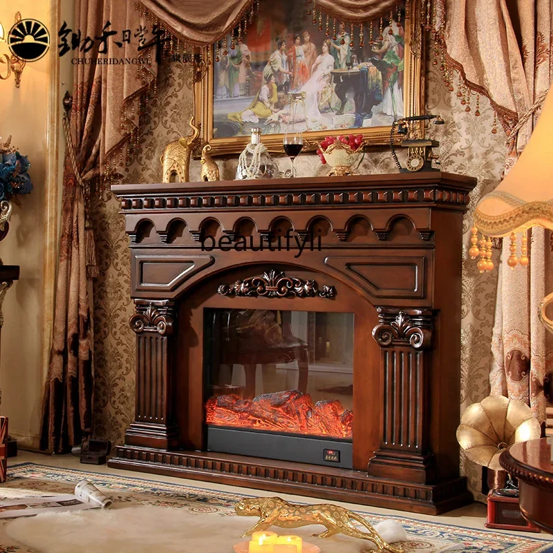 Европейский камин Core ретро имитация пламени электрический гостиная твердая