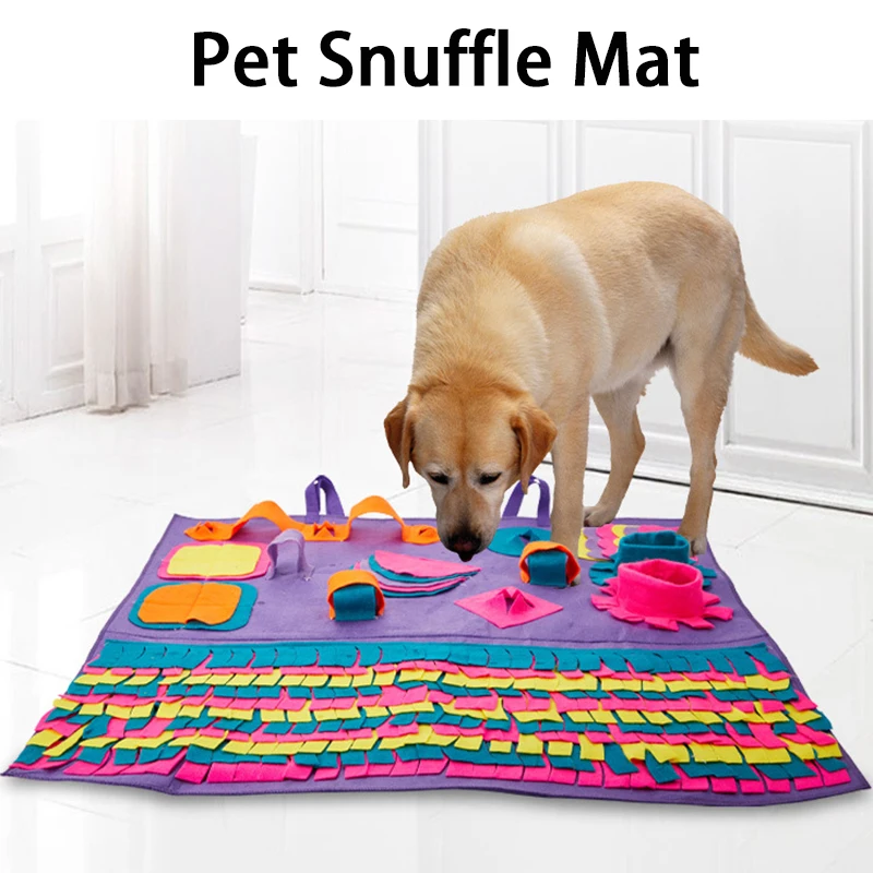 

90x90cm Pet Dog Snuffle Mat Nose Smell Training Sniffing Pad Interactive Puzzle Toy Slow Feeding Food Dispenser Blanket Puppy