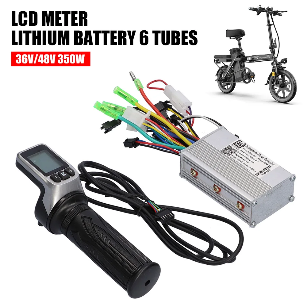 

36V/48V 350W Electric Bike Brushless Controller Kit with LCD Meter Throttle Grip for E-Bike Electric Scooter Accessories