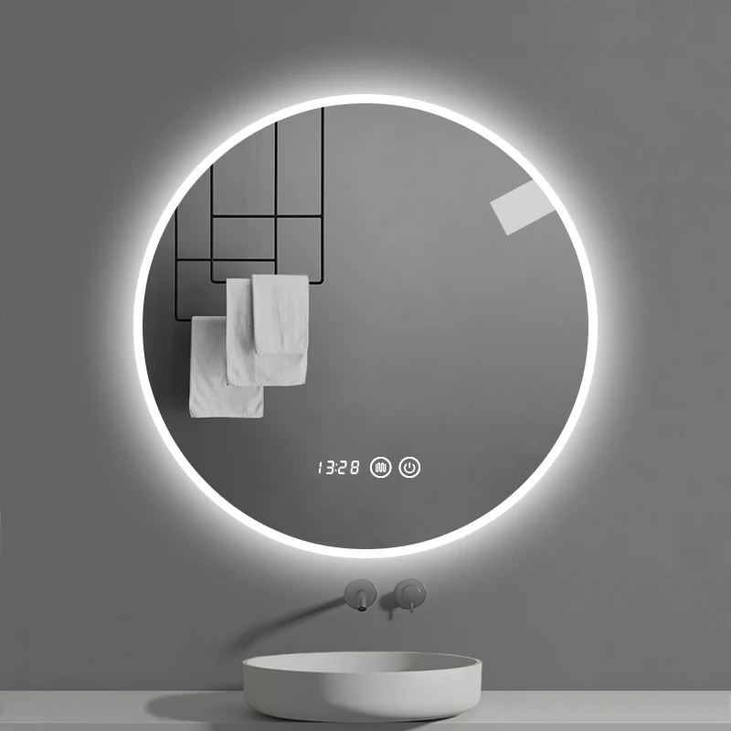 

Vanity Large Shower Mirror Makeup Bathroom Anti Fog Wall Round Mirror Compact Light Aesthetic Espejos Con Luces Smart Home Decor