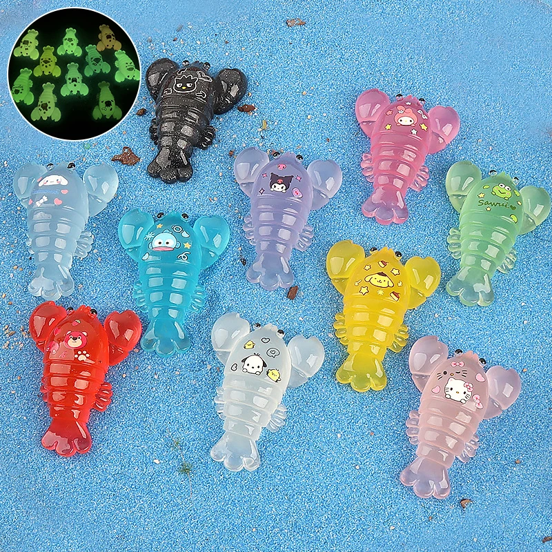 Светящиеся миниатюрные фигурки раков украшение для сада милые микросветящиеся в