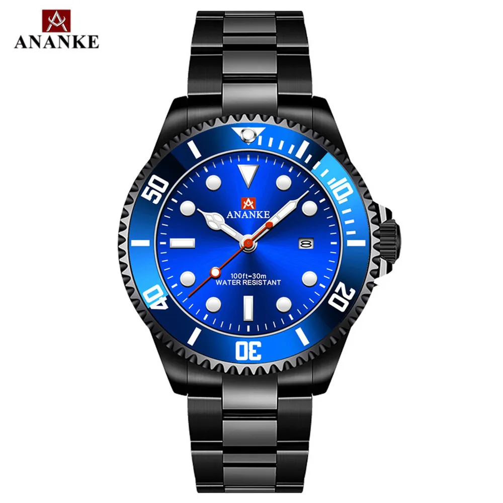 

ANANKE Men's Luxury Brand Designer Sport Quartz Watches Fashion Business Calendar Luminous Wristwatch Clock Relogio Masculino