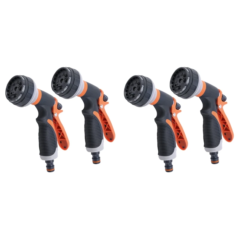 

4 Pack Garden Hose Nozzle, 8 Adjustable Hose - High Pressure Hand Sprayer For Watering Lawn, Washing, Sidewalk Cleaning