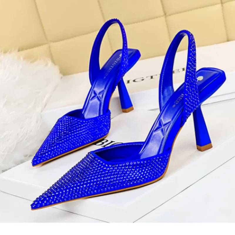 

Plus Size Party Shoe Set Sexy Heels Shoes Shallow Pointed Pumps Sandals Ladies Slip on Crossdressers Zapatos Para Mujer Sandalia