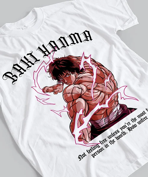 Футболка унисекс BAKI THE GRAPPLER HANMA надпись EN BATALLA