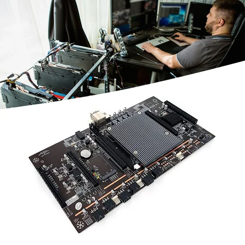 Материнская плата X79 H61 BTC Miner с шагом LGA 2011 60 мм Поддерживает графику 3060 с процессором E5-2620 + оперативная память сервера 4G DDR3 RECC + вентилятор процессора