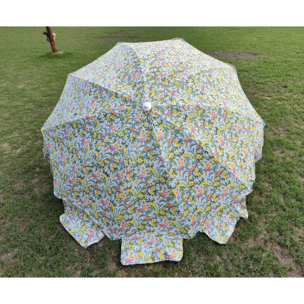 

Индийские красивые пляжные зонтики для внутреннего дворика с цветочным принтом птиц Ручная работа большие декоративные Богемские искусственные садовые Зонты