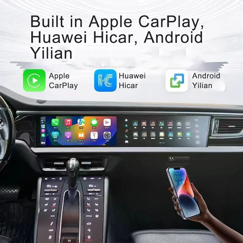 Фото 15-дюймовое автомобильное радио с CarPlay и Android 14 для Porsche Macan 2018-2023, GPS-навигация, развлекательная система для пассажиров, стерео-головное устройство 4G №3