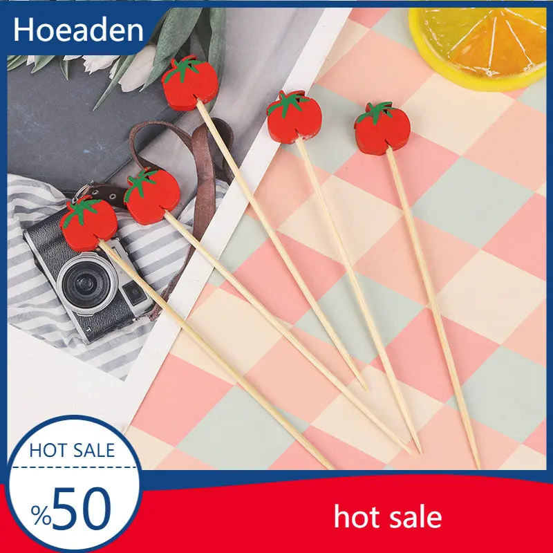 

100Pcs Mix Fruit Tomato Picks Cupcake Fruit Fork Dessert Salad Cocktai Sticks