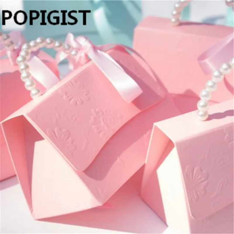 Креативные жемчужные портативные коробки для конфет вечеринки свадьбы