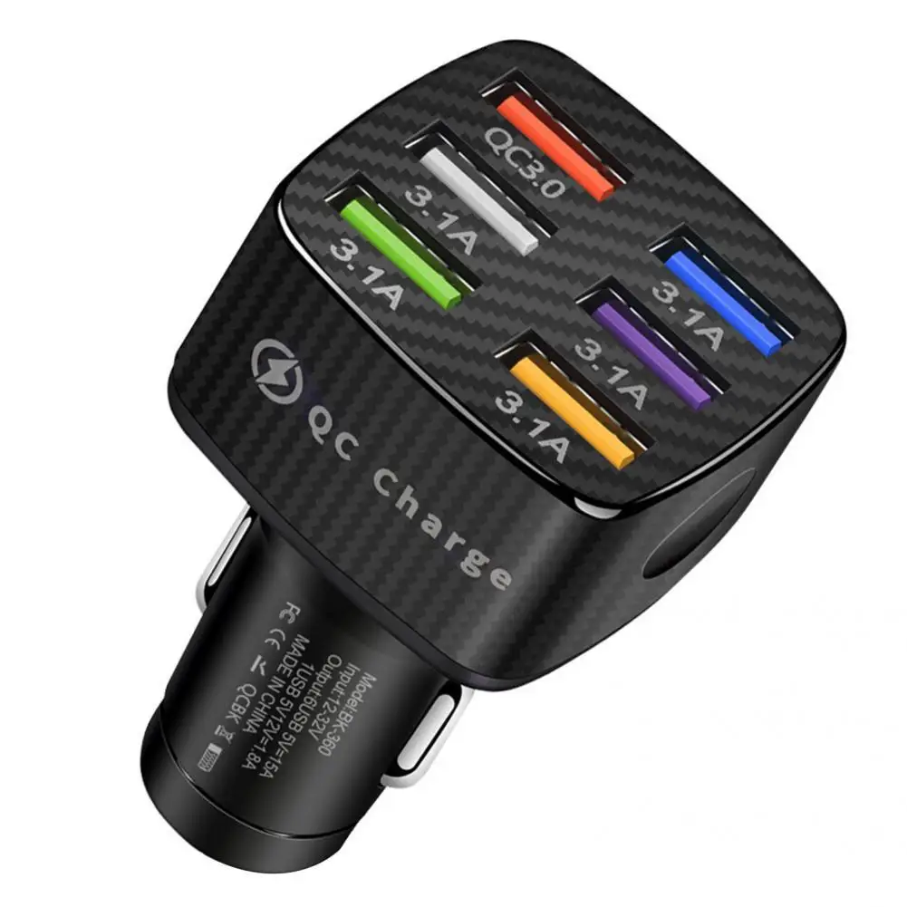 

Premium 6-Port Car Cigarette Charger Socket Car Cigarette Socket Lightweight High Efficiency