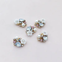 10 pcslot new alloy ornaments earrings jewelry rhinestone shell flower cube flower plate alloy jewelry diy handmade accessory