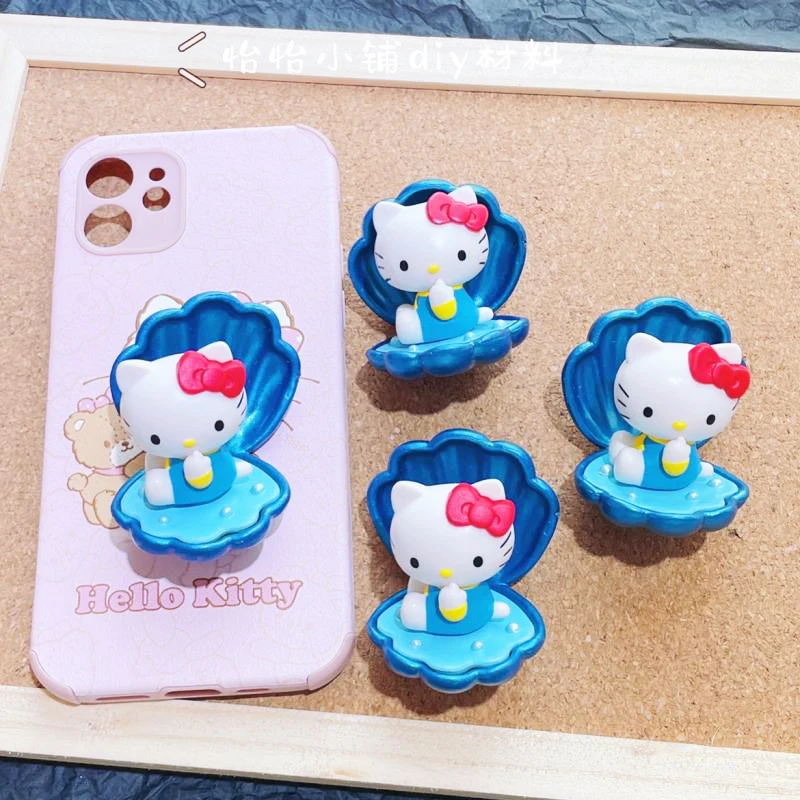 

1 шт. «сделай сам» Sanrioed, Крем Hello kitty, фотография, зажим для волос в холодильнике, материал, аксессуары, Мультяшные украшения для кукол