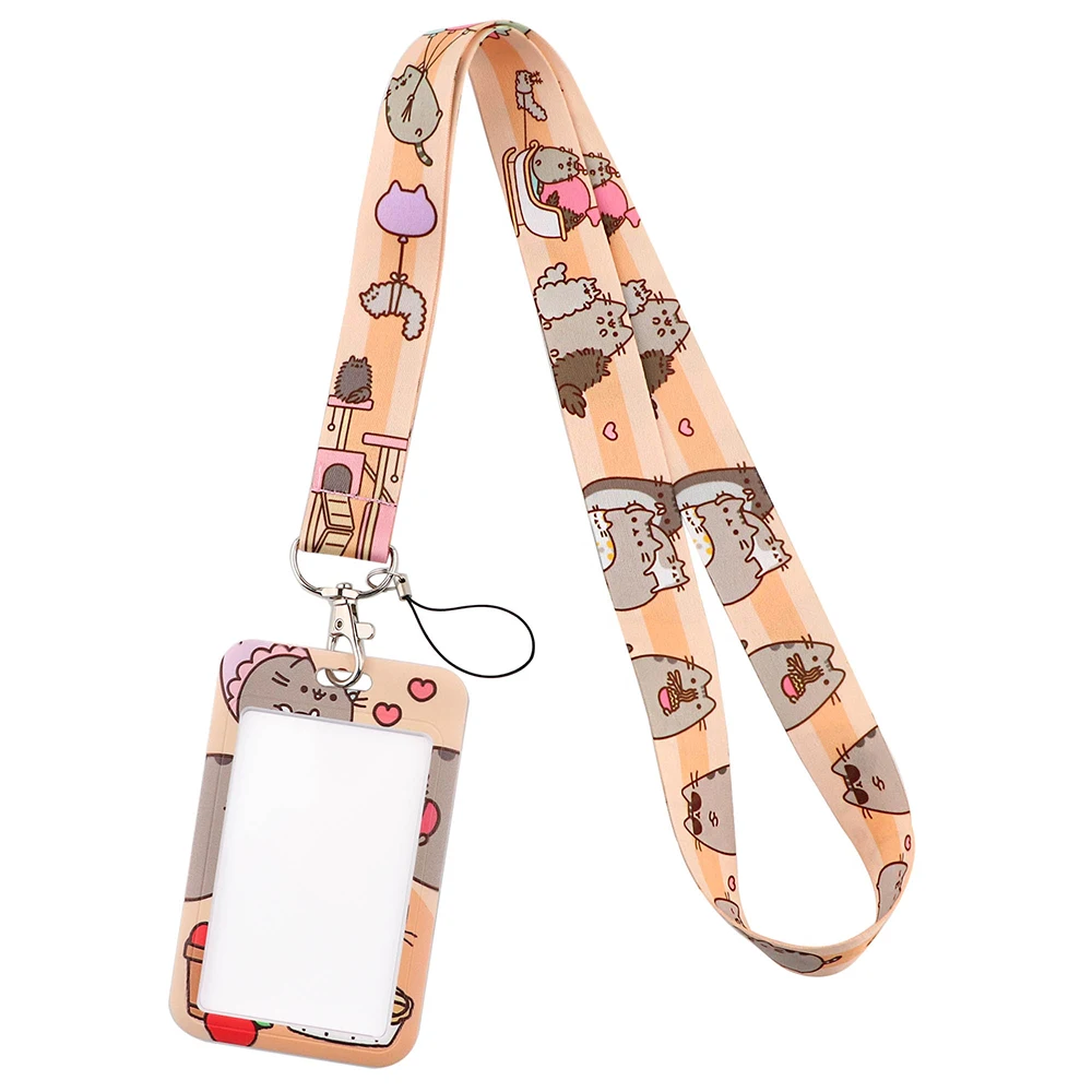 JF1267 Cute Cat Lanyards Keychain DIY Cell Phone Straps USB ID Card Badge Holder Keyring Belt Strap Hanging Rope Lariat Keycord images - 6